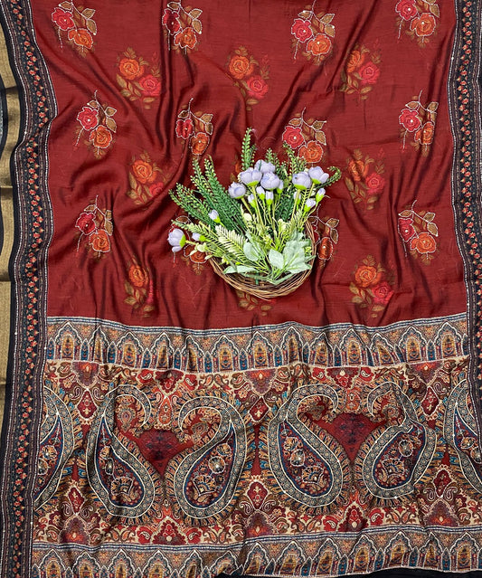 508C Maheshwari Red Suit Fabric / CKC Maheshwari Suits