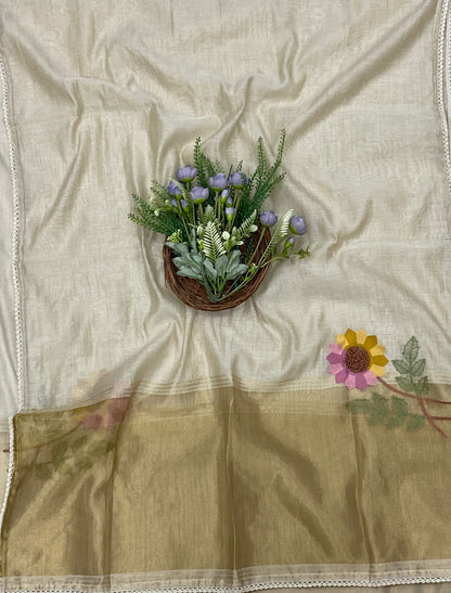 211C Mul Cotton Beige suit Fabric / CKC Mul Cotton