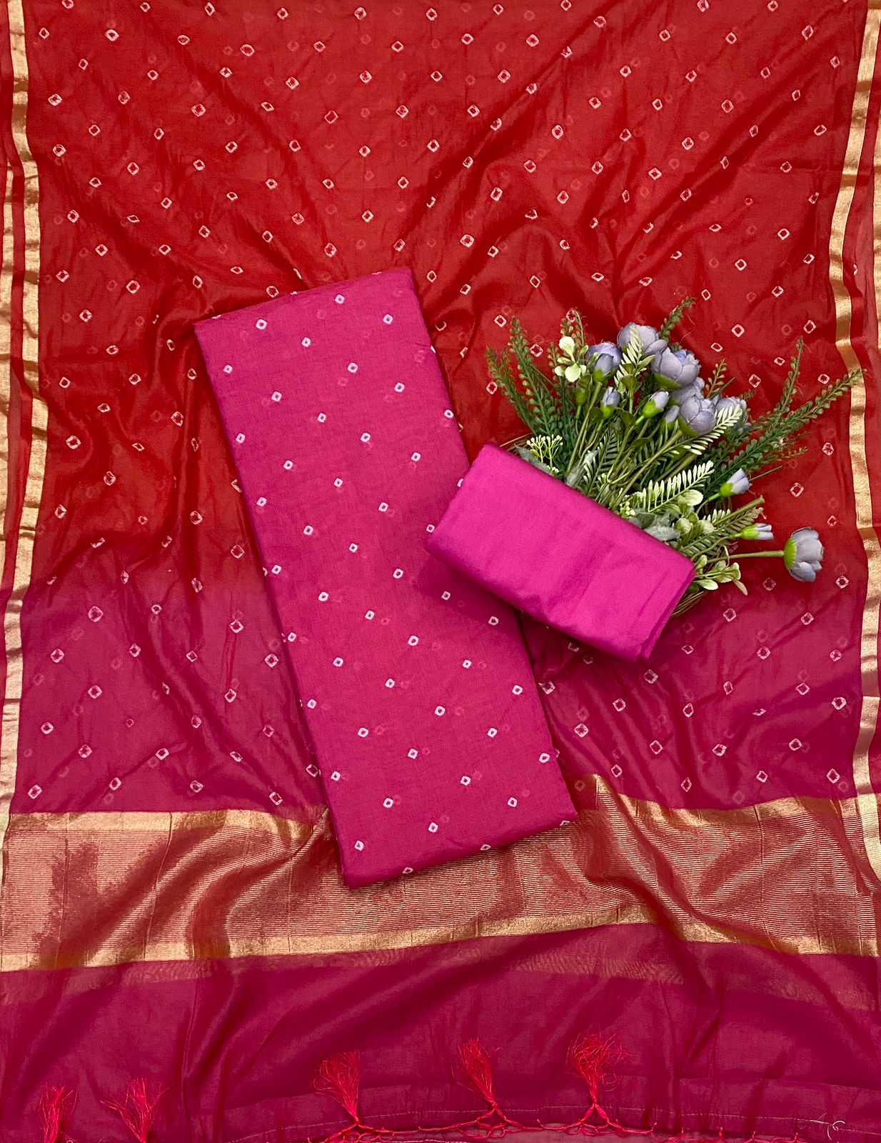570C Mul Cotton Dark Pink Suit Fabric / CKC Mul Cotton