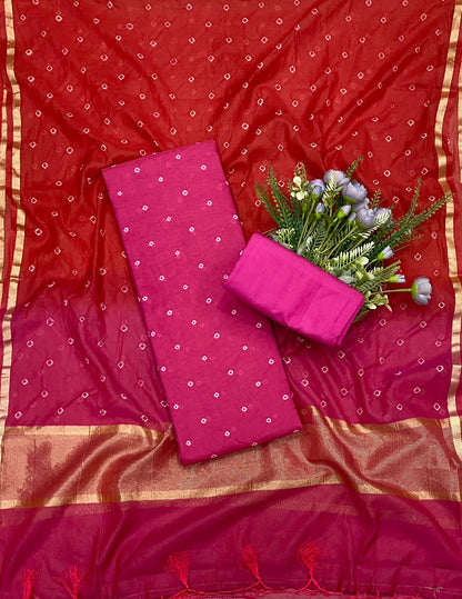 570C Mul Cotton Dark Pink Suit Fabric / CKC Mul Cotton