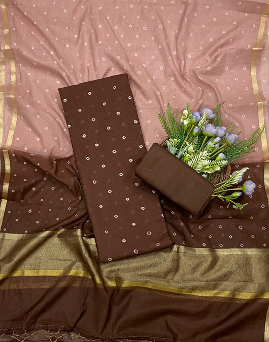 568C Mul Cotton Brown Suit Fabric / CKC Mul Cotton