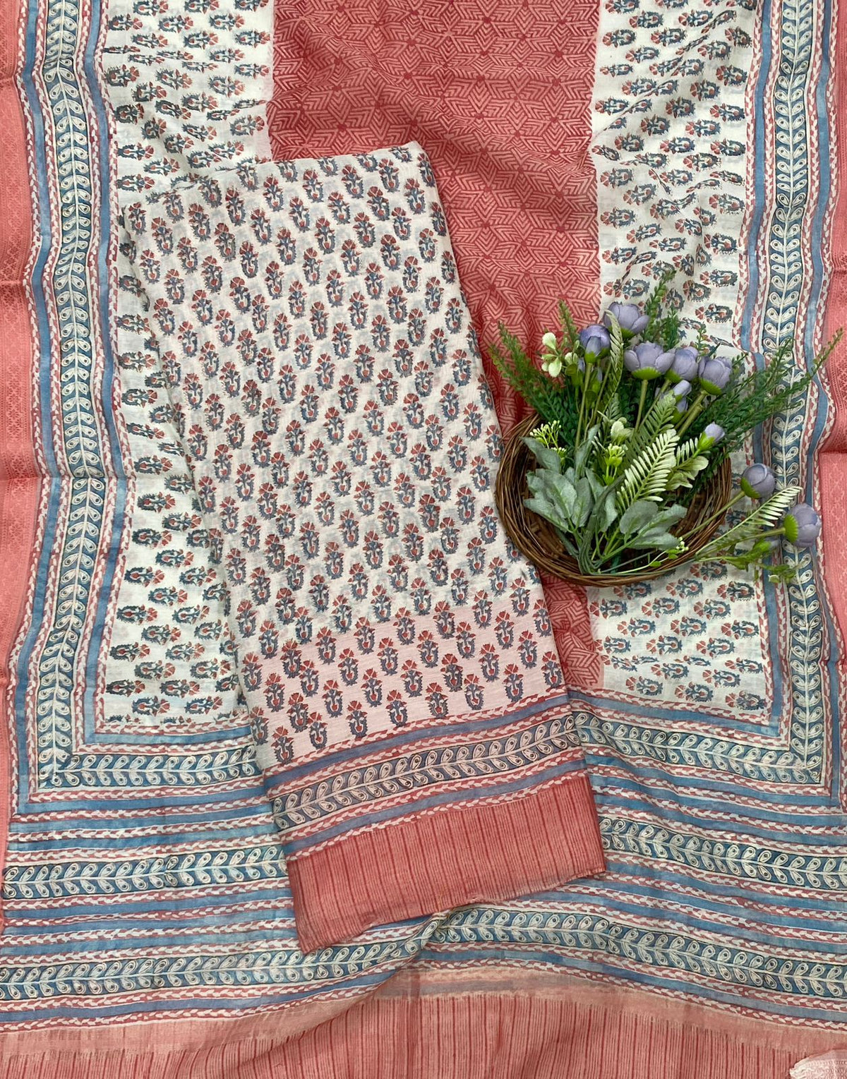 566C Pure Mul Cotton Peach Suit Fabric / CKC Mul Cotton