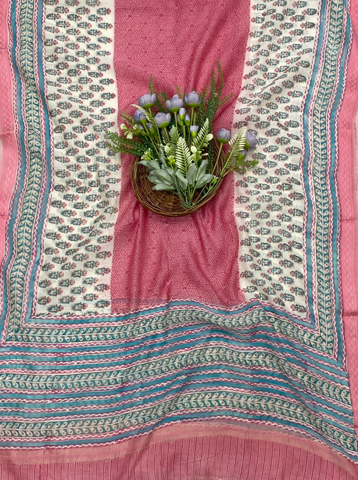 564C Pure Mul Cotton Pink Suit Fabric / CKC Mul Cotton