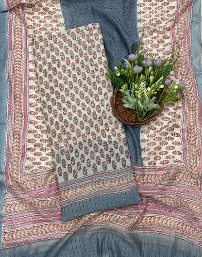 565C Pure Mul Cotton Grey Suit Fabric / CKC Mul Cotton