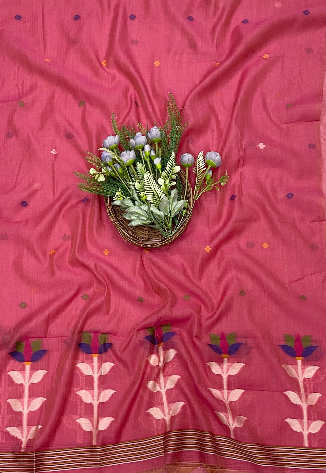585C Jamdani Pink Suit Fabric / CKC Jamdani Suits