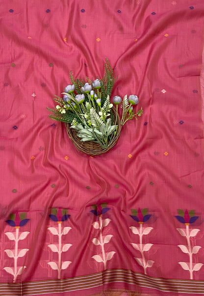 585C Jamdani Pink Suit Fabric / CKC Jamdani Suits