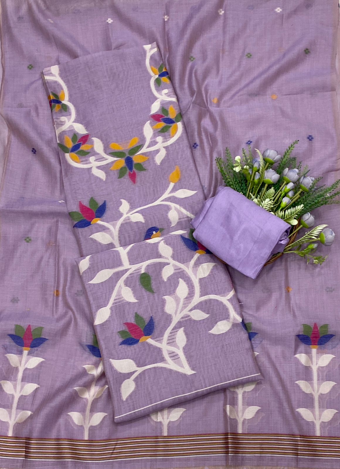 584C Jamdani Mauve Suit Fabric / CKC Jamdani Suits