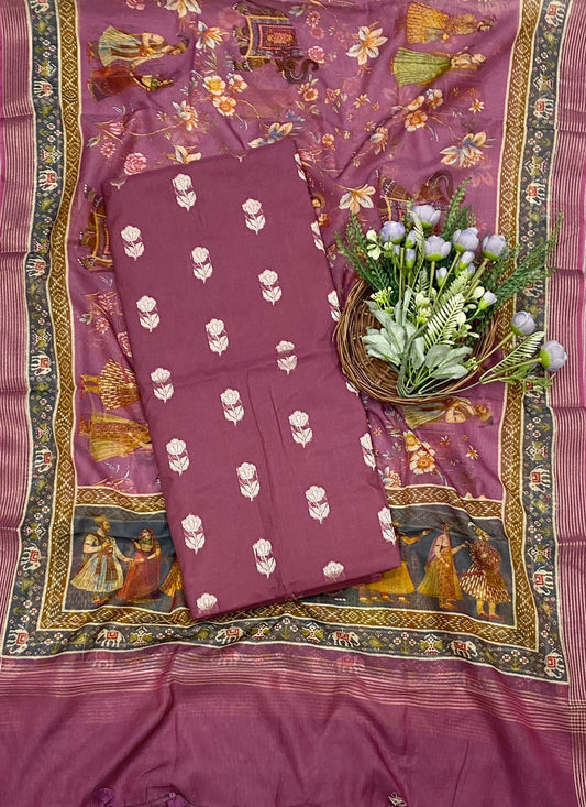 559C Mushrise Cotton Blush Pink Suit Fabric / CKC Cotton Bazaar