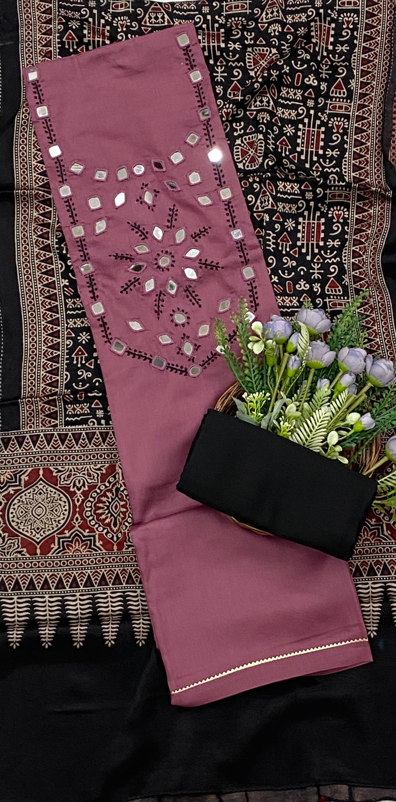 600C Jaipuri Modal Silk Pink Suit Fabric / CKC Jaipuri Suits