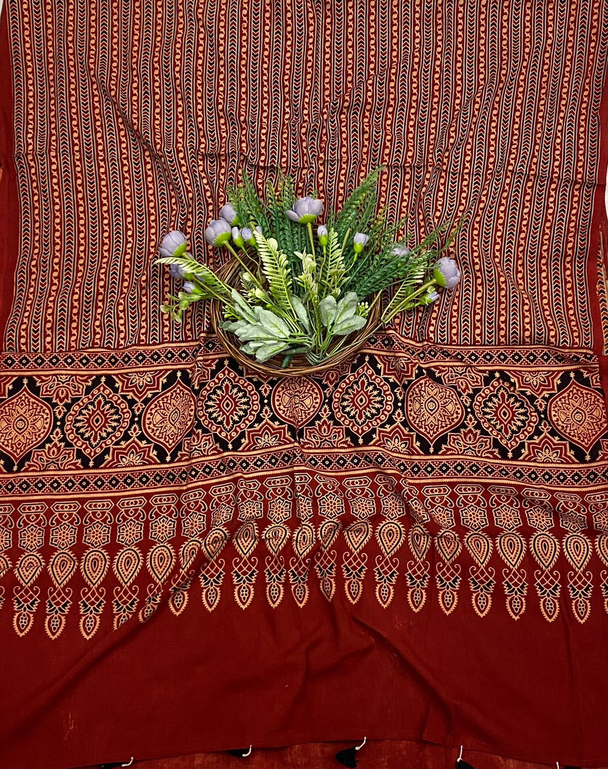 548C Cotton Red With Black Suit Fabric / CKC Cotton Bazaar