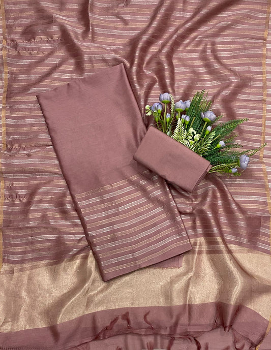 593C Mushrise Tissue Nude Pink Suit Fabric/ CKC Partywear Collection