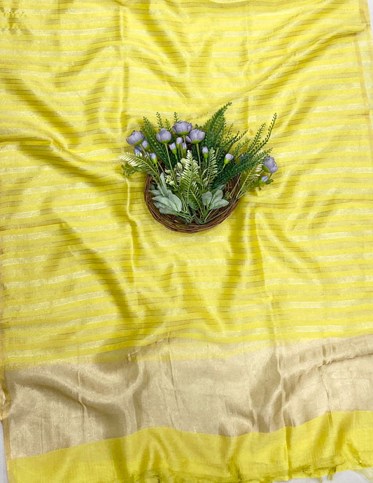 595C Mushrise Tissue Lime Yellow Suit Fabric/ CKC Partywear Collection