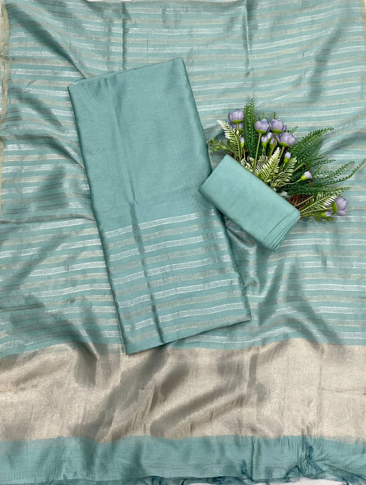 598C Mushrise Tissue Sea Blue Suit Fabric/ CKC Partywear Collection