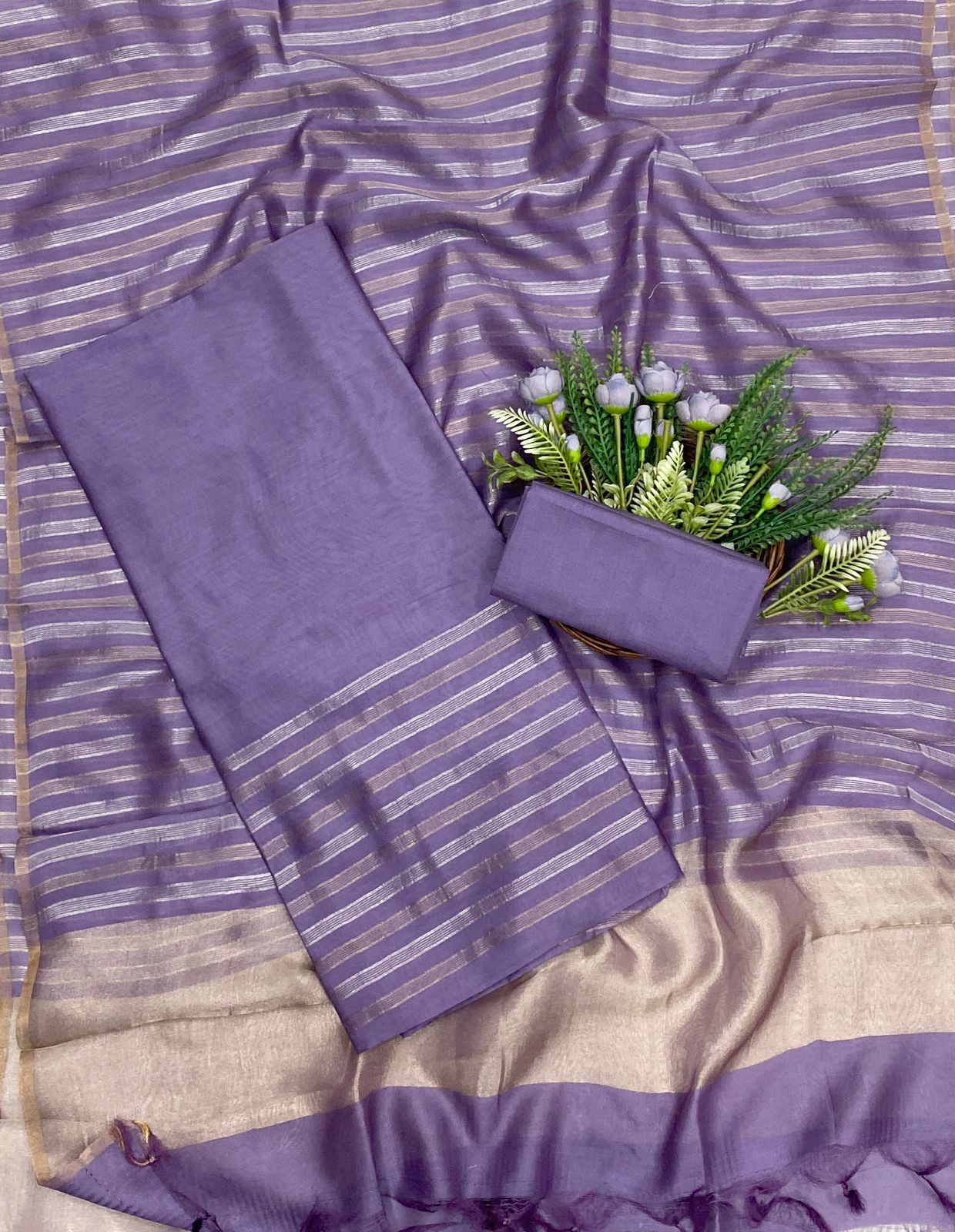 596C Mushrise Tissue Lilac Suit Fabric/ CKC Partywear Collection