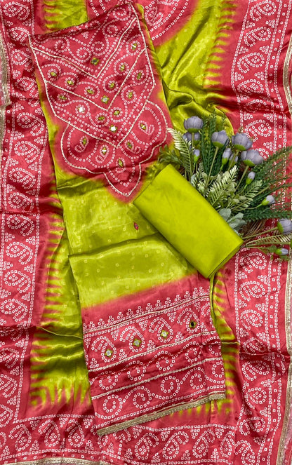 628C Gajji Green Suit Fabric / CKC Jaipuri Suits