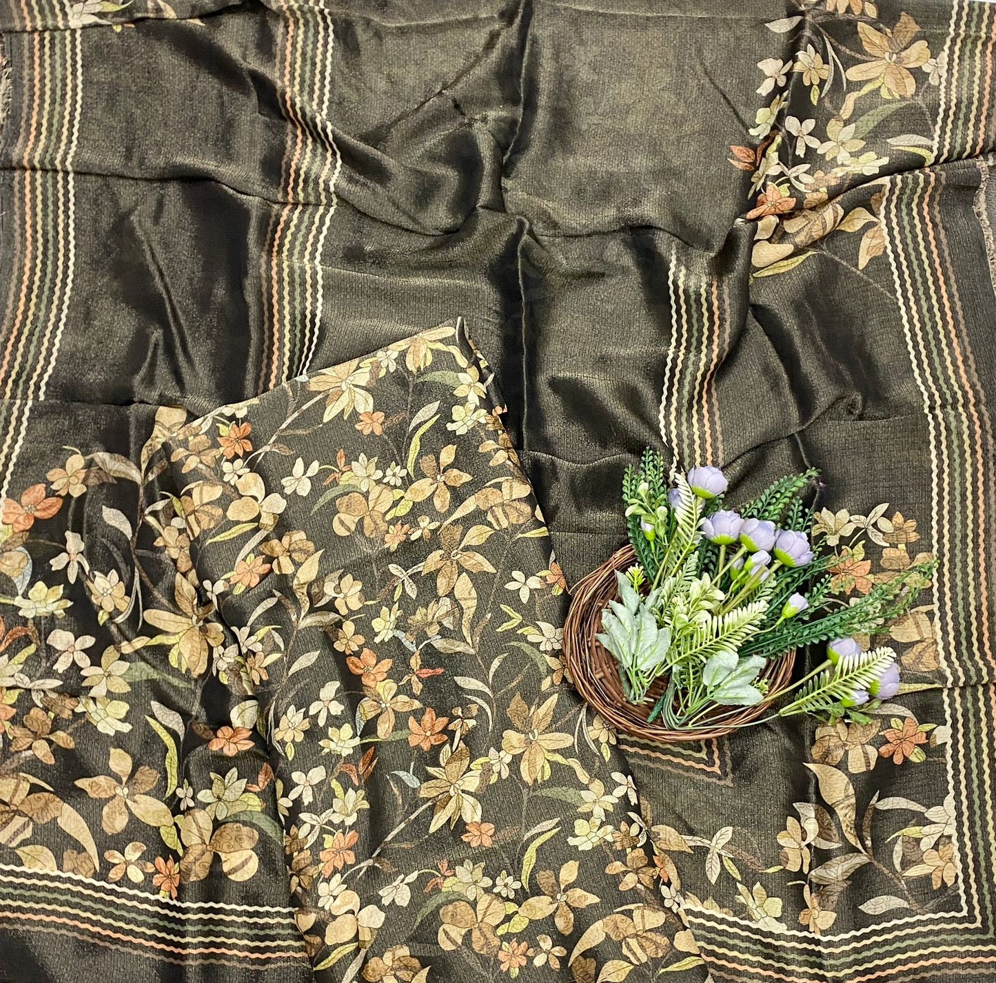 623C Shimmer Tassar Dark Brown Fabric/ CKC Tassar Suits