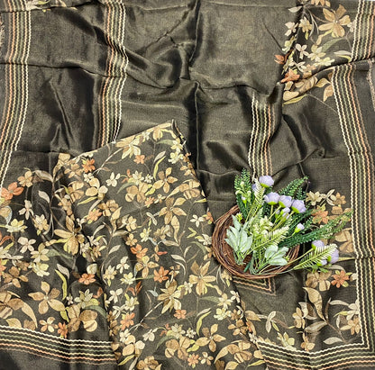 623C Shimmer Tassar Dark Brown Fabric/ CKC Tassar Suits