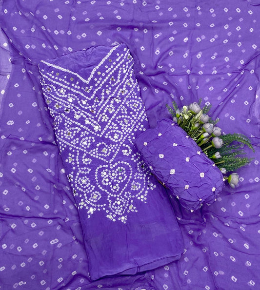 Jaipuri Crepe Light Purple Suit Fabric - Studio CKC