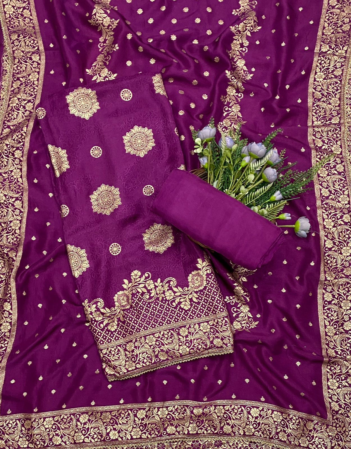 657C Dola Silk Dark Purple Suit Fabric/ CKC Partywear Collection
