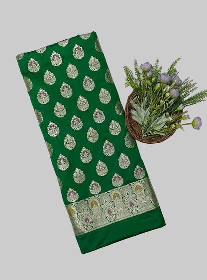 654C Banarasi Silk Dark Green Suit Fabric / CKC Banarasi Edit
