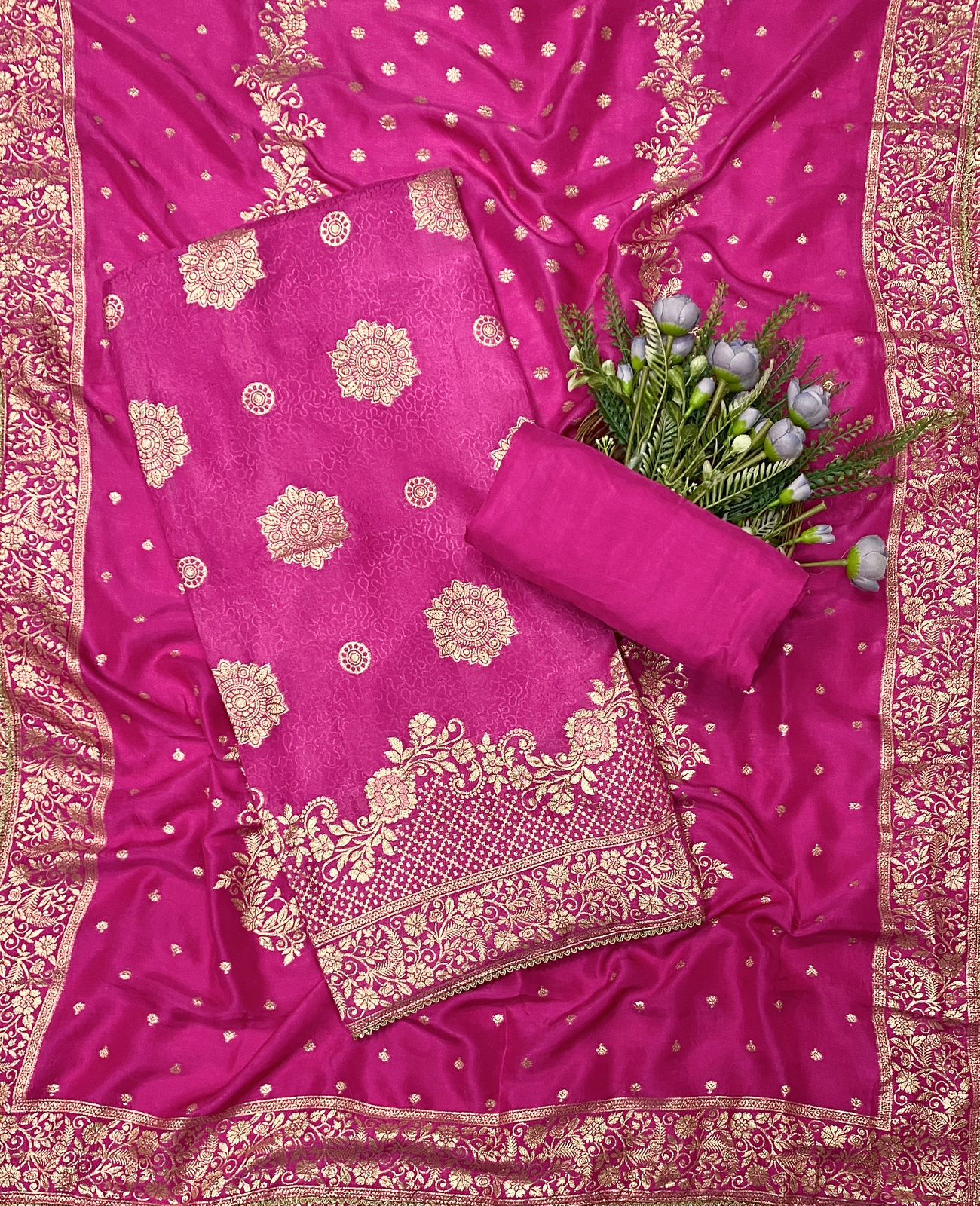 655C Dola Silk Majenta Suit Fabric/ CKC Partywear Collection