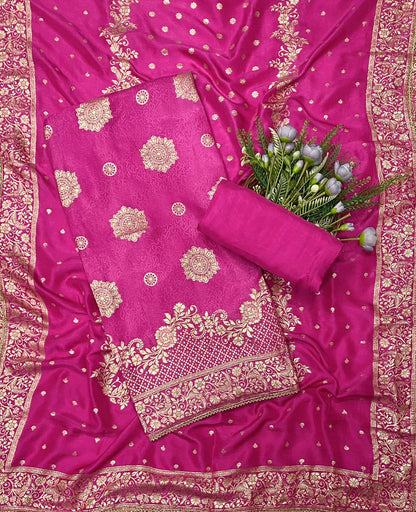 655C Dola Silk Majenta Suit Fabric/ CKC Partywear Collection