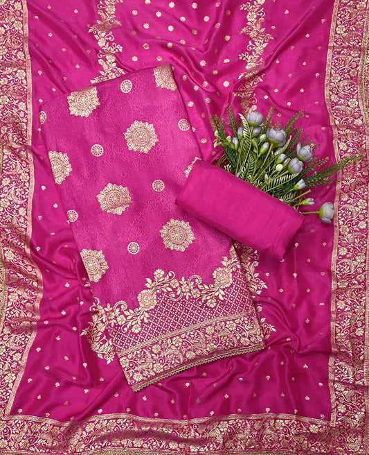 655C Dola Silk Majenta Suit Fabric/ CKC Partywear Collection