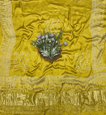 648C Jaipuri Modal Silk Yellow Suit Fabric / CKC Jaipuri Suits