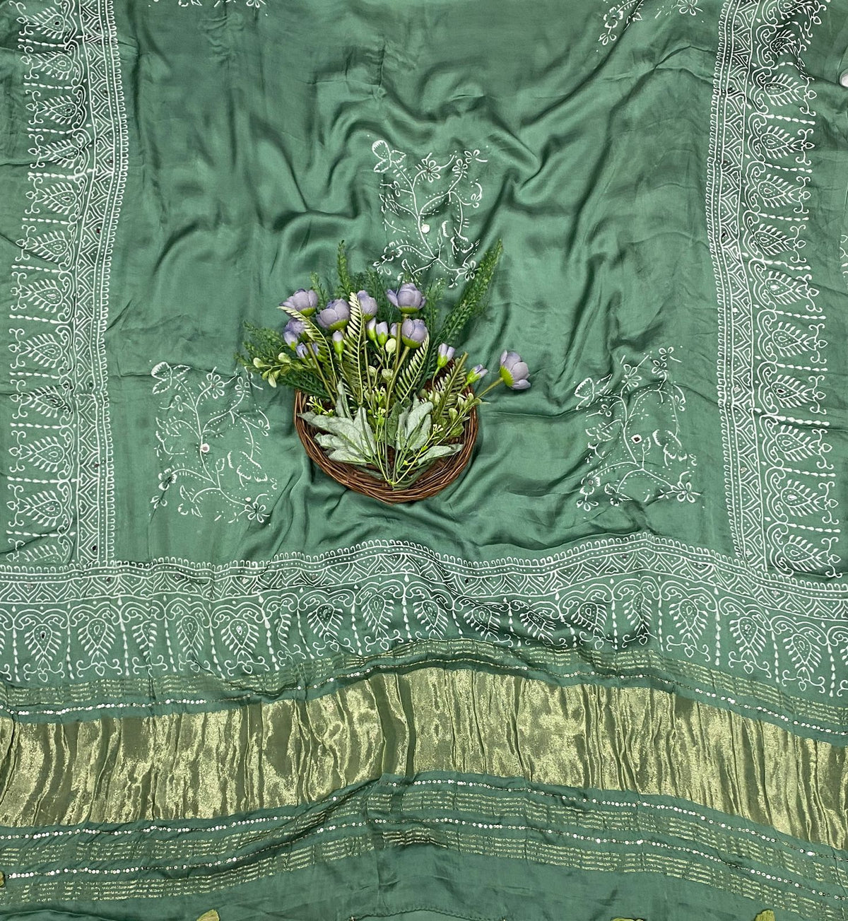 647C Jaipuri Modal Silk Green Suit Fabric / CKC Jaipuri Suits