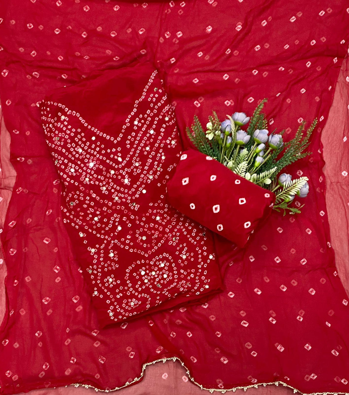 583C Jaipuri Crepe Dark Red Suit Fabric / CKC Jaipuri Suits