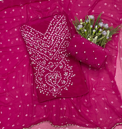 580C Jaipuri Crepe Hot Pink Suit Fabric / CKC Jaipuri Suits