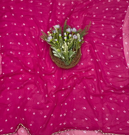580C Jaipuri Crepe Hot Pink Suit Fabric / CKC Jaipuri Suits