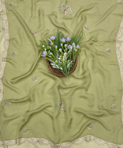 669C Organza Green Suit Fabric/ CKC Partywear Collection