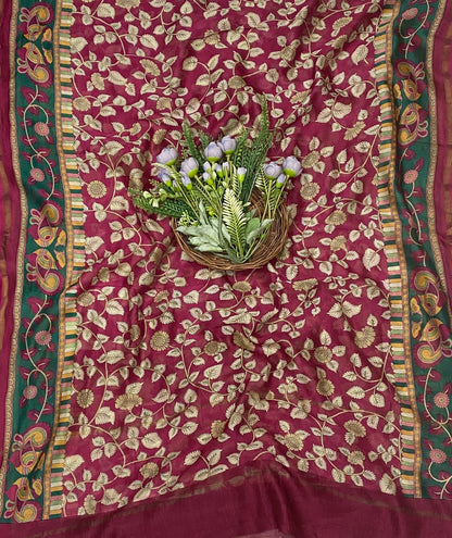 674C Pure Maheshwari Dark Green Suit Fabric / CKC Maheshwari Suits