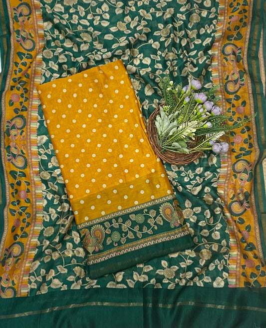 जॉर्जेट सी ग्रीन सूट फ़ैब्रिक / ईज़ी ब्रीज़ी PT-3