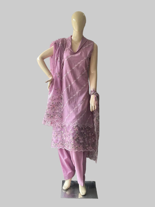 सेल्फ शिमर बेज सूट फ़ैब्रिक / समर एलिगेंस