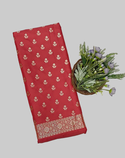 635C Banarasi Silk Red Suit Fabric / CKC Banarasi Edit