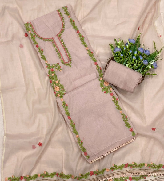 738C Mul Cotton Light Pink Suit Fabric / CKC Mul Cotton
