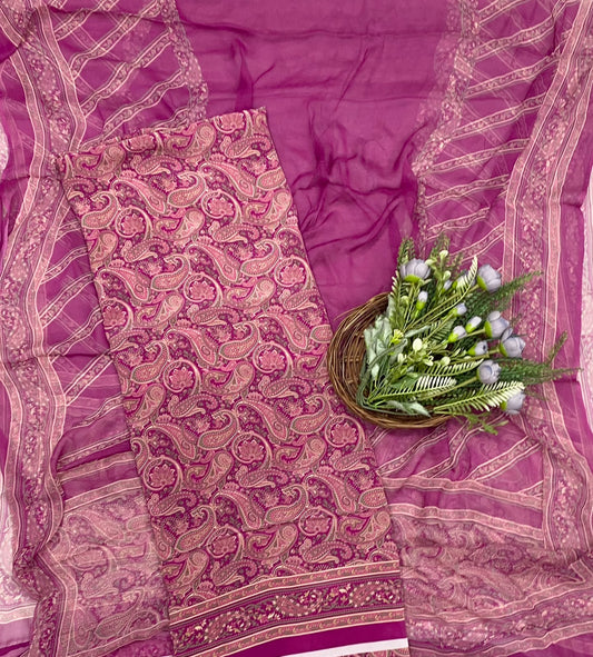 718C Crepe Dark Pink Suit Fabric / CKC Crepe Suits