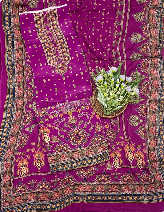 707C Crepe Purple Suit Fabric / CKC Crepe Suits