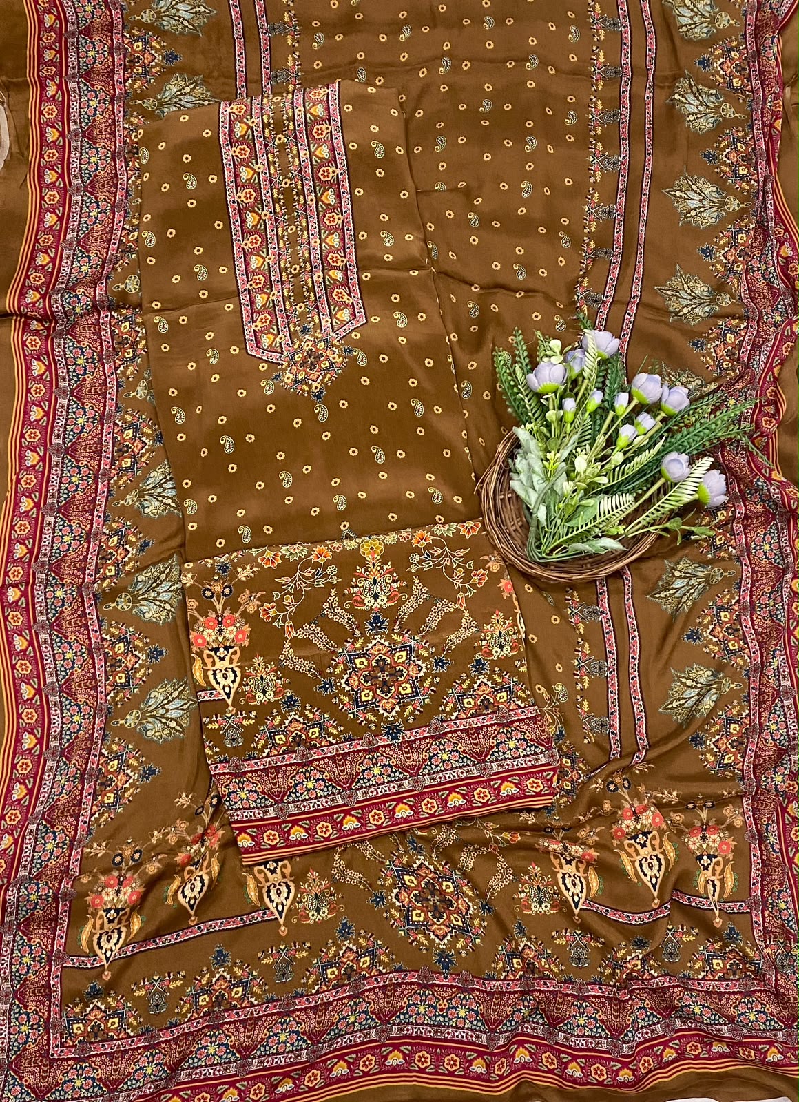 710C Crepe Brown Suit Fabric / CKC Crepe Suits
