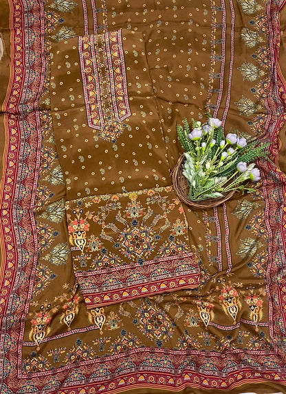 710C Crepe Brown Suit Fabric / CKC Crepe Suits