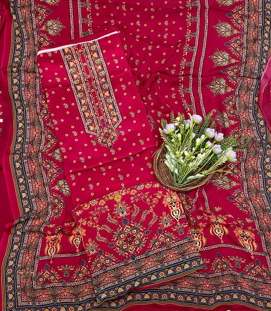 708C Crepe Dark Red Suit Fabric / CKC Crepe Suits