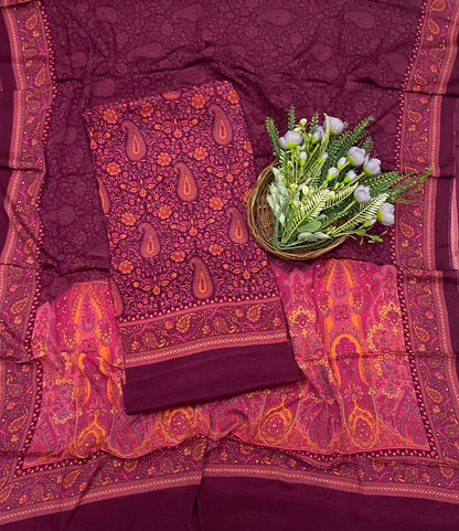 702C Crepe Wine Suit Fabric / CKC Crepe Suits