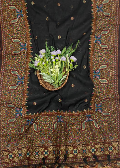 696C Jamdani Black Suit Fabric / CKC Jamdani Suits