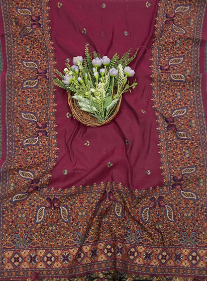 692C Jamdani Majenta Suit Fabric / CKC Jamdani Suits