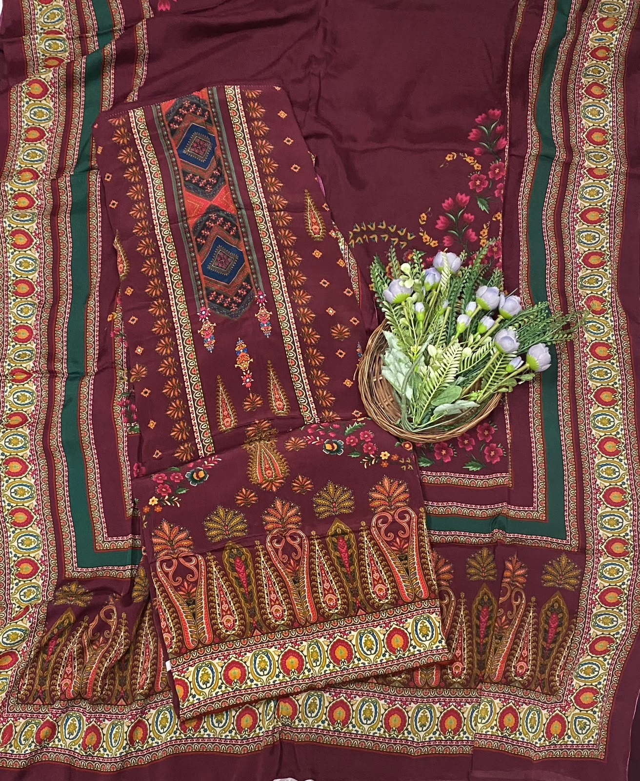 713C Crepe Dark Wine Suit Fabric / CKC Crepe Suits