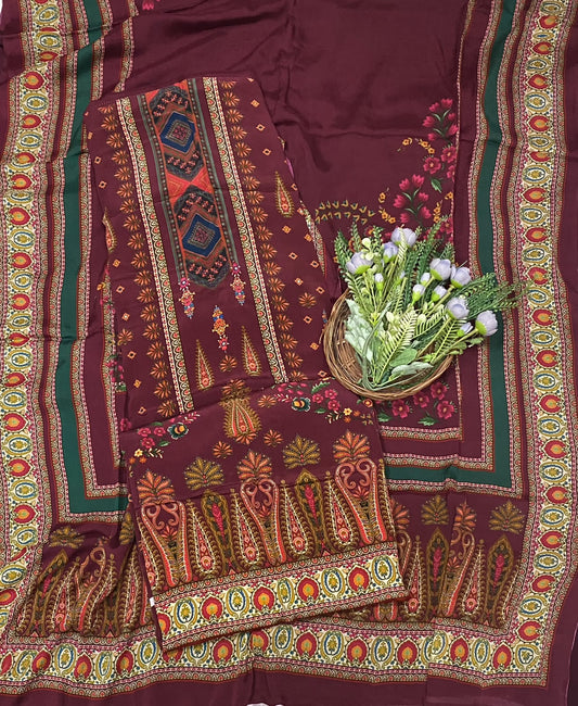 713C Crepe Dark Wine Suit Fabric / CKC Crepe Suits