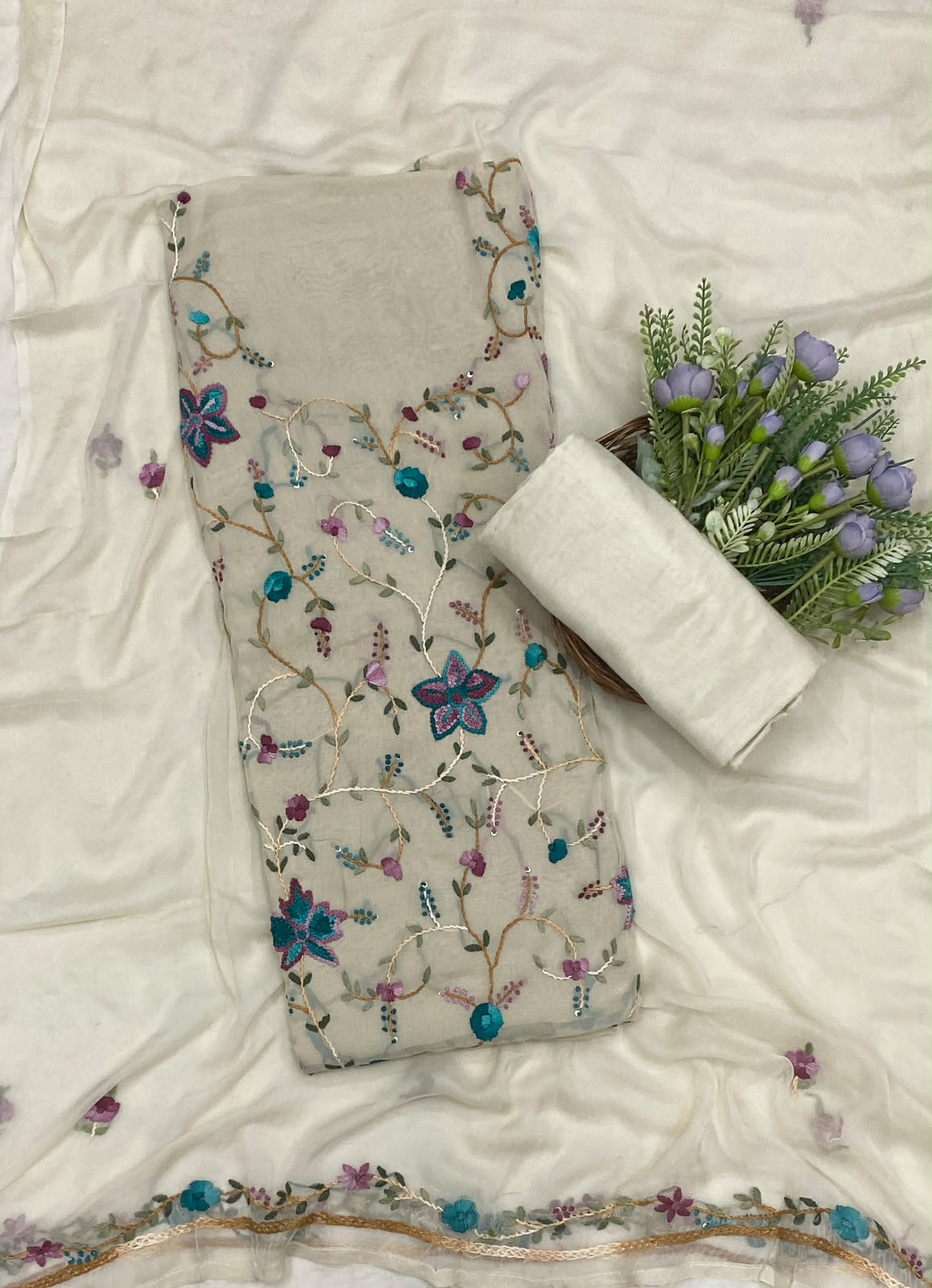 722C Georgette Skin  Suit Fabric / CKC Georgette Suits