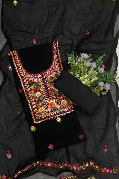 761C Georgette Black Suit Fabric / CKC Georgette Suits